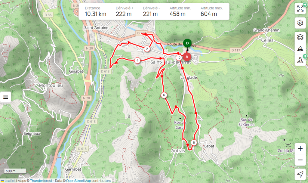 Carte de la randonnée